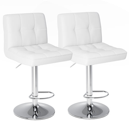 Cushioned Square Bar Stool with Backrest