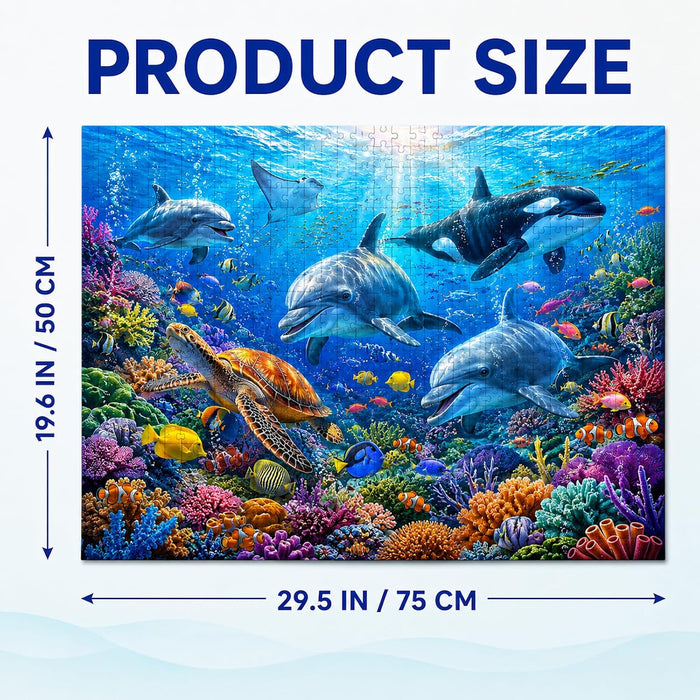 1000 Piece Puzzle for Adults - Underwater World Jigsaw Puzzles 1000 Pieces with Letters on Back, Birthday and Barious Ho