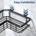 Corner Adhesive Shower Caddy, with Soap Holder and 12 Hooks, Rustproof Stainless Steel Bathroom Organizer, No Drilling W
