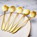 8 Pcs Flower Coffee Tea Teaspoons Stainless Stirring Spoons, Gold