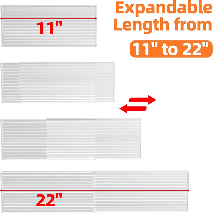 Clear Spice Drawer Organizer, 4 Tier- 2 Set (8 Packs)