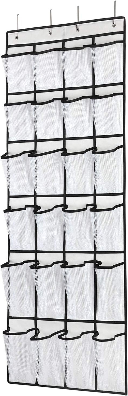 Over the Door Shoe Organizer, Hanging Shoe Organizer with 24 Mesh Large Pockets Door Shoe Rack Organizer for Men Women K