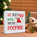 Christmas Bathroom Decorations, Funny Christmas Wood Sign Decor 5x5 Inches