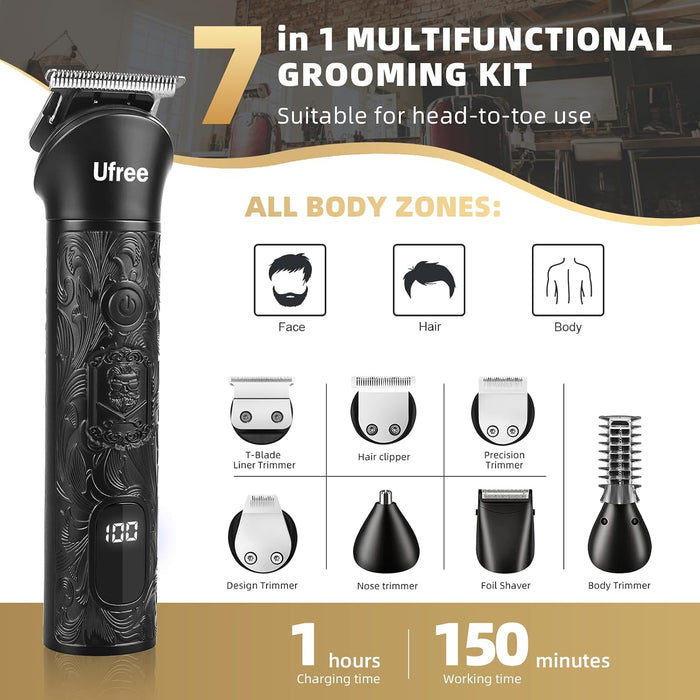 7-in-1 Beard Trimmer for Men, Electric Razor Shaver, Men Grooming Kit
