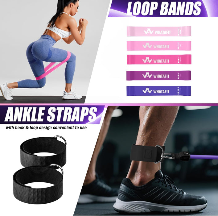 Resistance Bands with Handles, 150 lb Exercise Bands Set