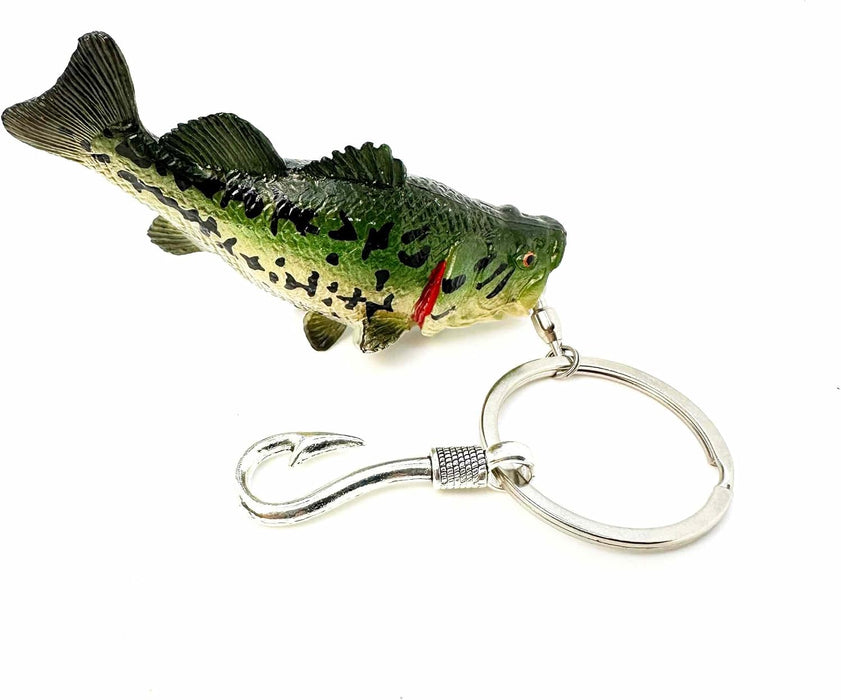 Bass Fishing Keychain Gifts, Bass Fish Key Chain for Men, Cool Fishing Keychain Stuff Funny for Fishing Lovers