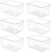 6 Pack Clear Storage Bins, Pantry Organizer Bins with Handle, Large