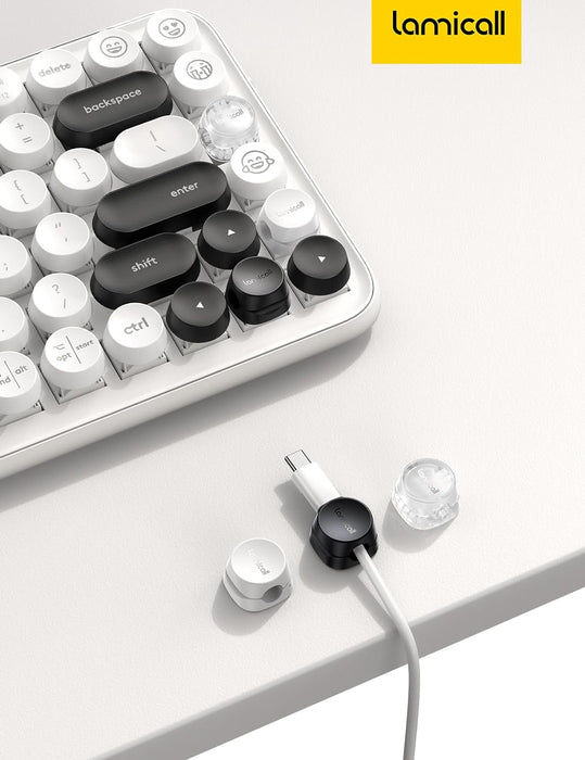 6Pack Cord Organizer, [1s Lock] Spring Cable Holder Clips for Desk