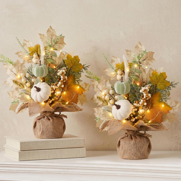 Fall Thanksgiving Table Decorations, Centerpieces for Tables, 2 Pack