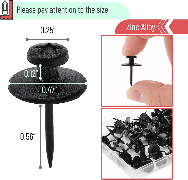 - Double Headed Picture Hanging Nails, 50 Pack, Black