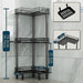 Corner Shower Caddy Standing - 3-Tier Stainless Steel Shower Organizer with Soap Holder and 4 Hooks, Large Capacity Corn