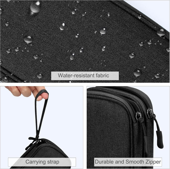 Electronic Organizer, Travel Tech Pouch Bag, Cable Organizer Black