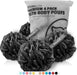 Bath Loofah Sponge for Shower - Body Scrubber 4-Pack Black