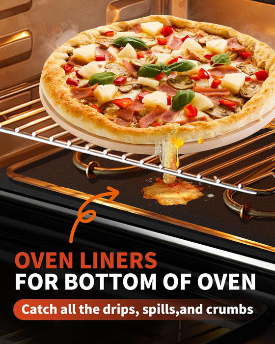 Oven Liners for Bottom of Oven - 2 Pack Large Heavy Duty Oven Mats, 17"x 25" Reusable Matt Liner for Electric, Gas, Toas