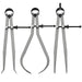 3 Piece Spring Caliper/Divider Set, 8 inches Inside Spring Outside Divider Caliper Set, Calipers Measuring Tool for Wood