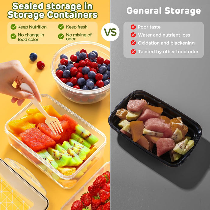 40 PCS Food Storage Containers with Lids Airtight (20 Lids &20 Containers) - Leakproof Meal-Prep Containers for Kitchen 