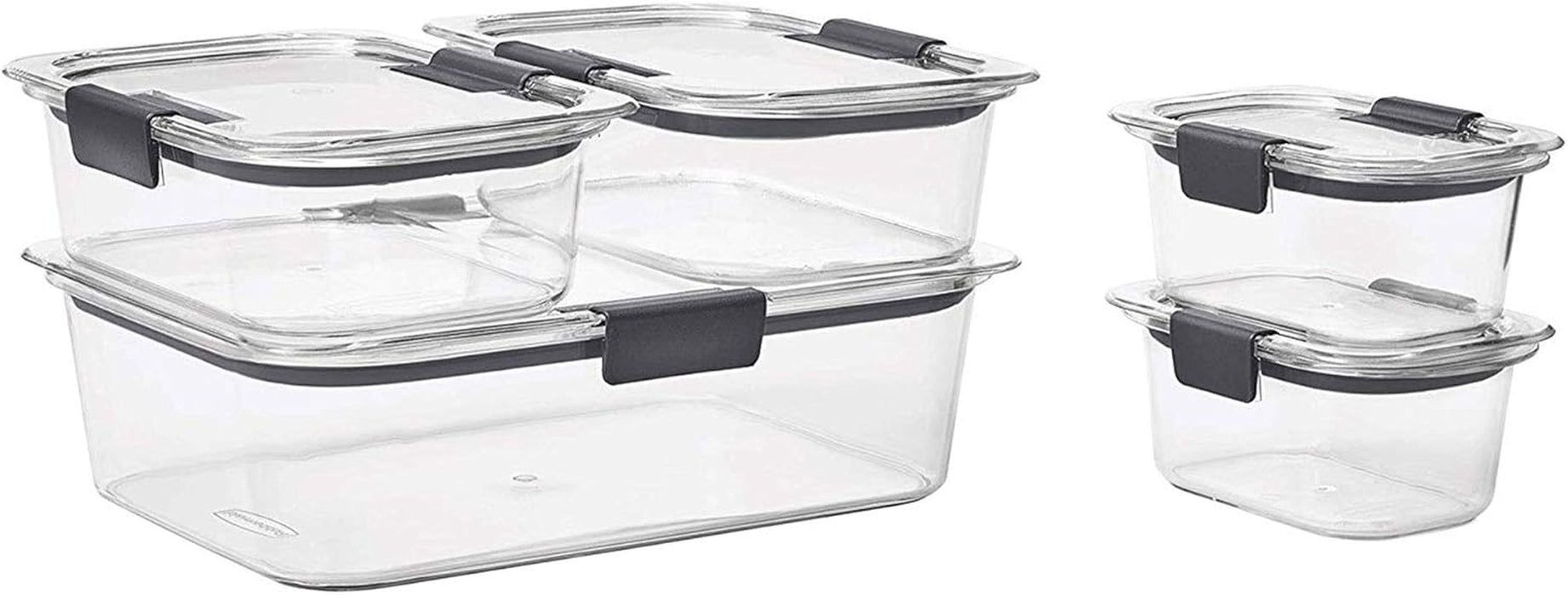 Brilliance BPA-Free Food Storage Container Set with Airtight Lids, 5-Pack (3.2 Cup) - Perfect for Lunch, Meal Prep, and Leftovers