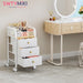 Rolling Makeup Organizer Cart - Under Desk Vanity Makeup Storage with 3 Non-woven Drawers, Nail Cart Organizer Cosmetic Display Cases Cabinet for Skin Care Perfume Nail Polish Brush Hair Tool