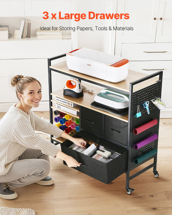 Rolling Craft Storage Workstation