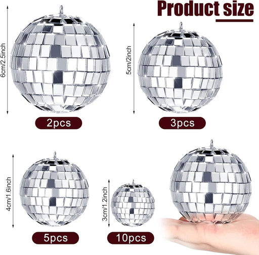 20 Pcs Disco Balls Decorations Assorted Size Disco Ball Ornaments