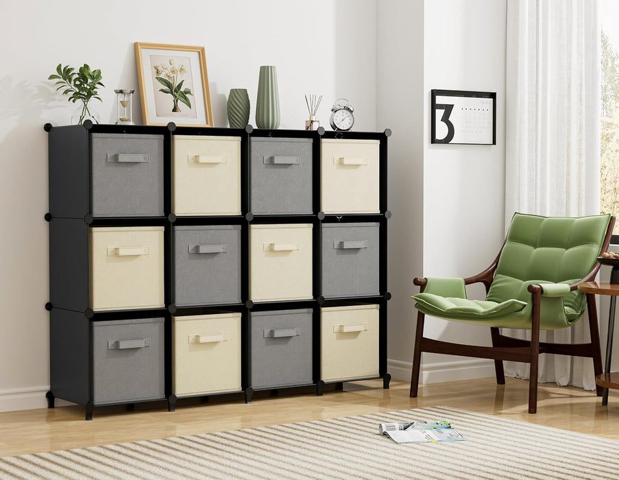 Closet Organizers and Storage, 12 Cube Storage Organizer, Black