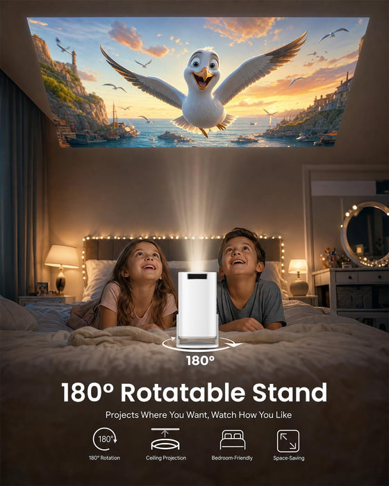 Mini Portable Projector with WiFi Bluetooth, Built‑in Android 14 Apps