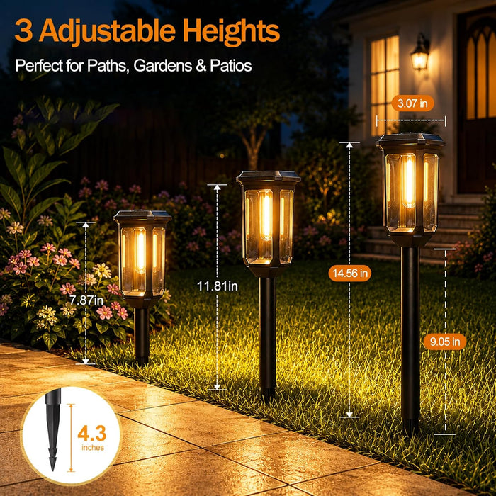 Solar Pathway Lights Outdoor 8 Pack, Bright Solar Garden Lights