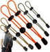 6-Pack Elastic Rope Fasteners - Backpack Accessories for Organizing Gear, Trekking Poles, or Camping Equipment (Army Green/Khaki/Orange)