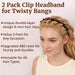 2 Pack Clip Headband for Twisty Bangs, 90s Hair Accessories for Women with 8 Mini Clips, Braided Hair Clip Headbands for Y2K Fashion Styling, Black and Brown