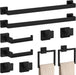 10-Pieces Matte Black Bathroom Accessories Set 23.6 Inch Towel Bar Set.