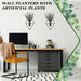 2 Pcs Hanging Artificial Planters Wall Decor, Black, Eucalyptus