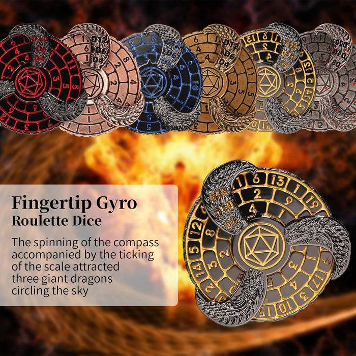 Metal DND Spinner Dice Set, Fingertip Gyro with Gift Box RPG MTG