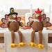 Thanksgiving Decorations Set of 2 Turkeys with Dangling Legs, Turkey Couple Doll Plush Kit Tabletop Centerpieces for Fal