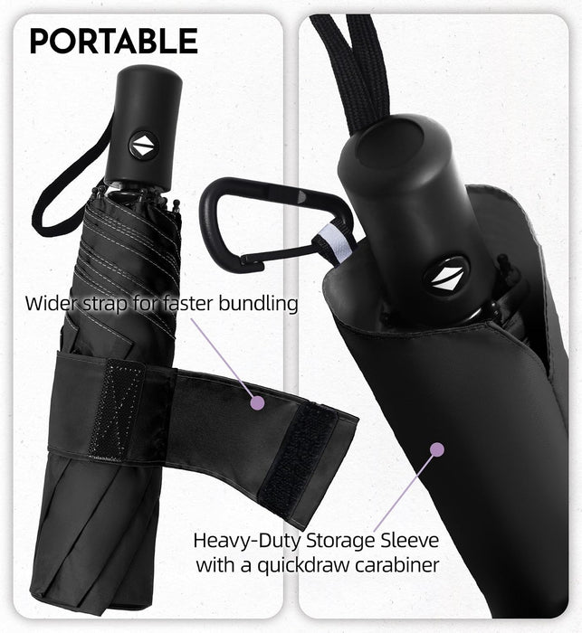Travel Windproof Umbrella for rain Compact Small Travel size QuickDry