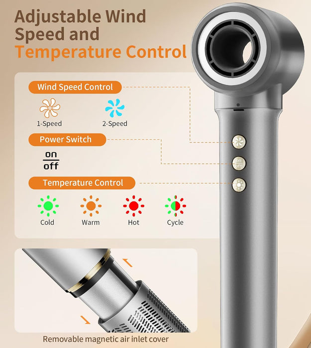 9-in-1 Hair Dryer Brush Kits, Curly Hair Dryer with Diffuser for Women