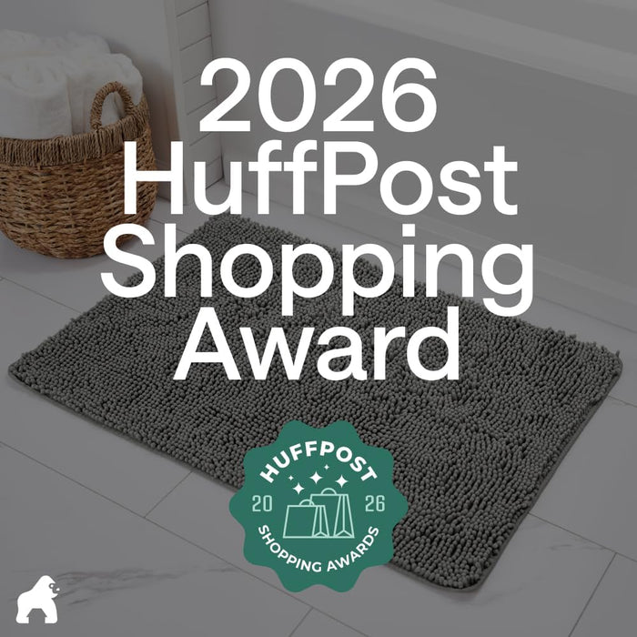 Bath Rug Mat for Bathroom, Absorbent Chenille, 24x17 Gray
