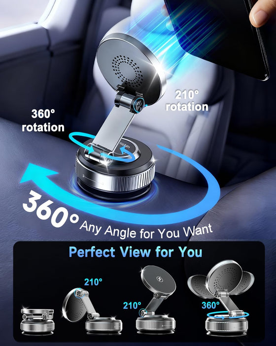 for MagSafe Car Mount Charger, 15W Fast Charging Magnetic Wireless Car Charger, Vacuum Magnetic Phone Holder [120LBS Ult