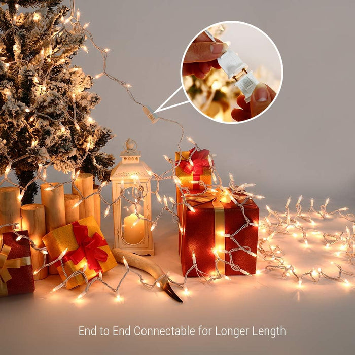Incandescent Christmas Tree Lights, 300 Count, 69.6 ft, Clear White