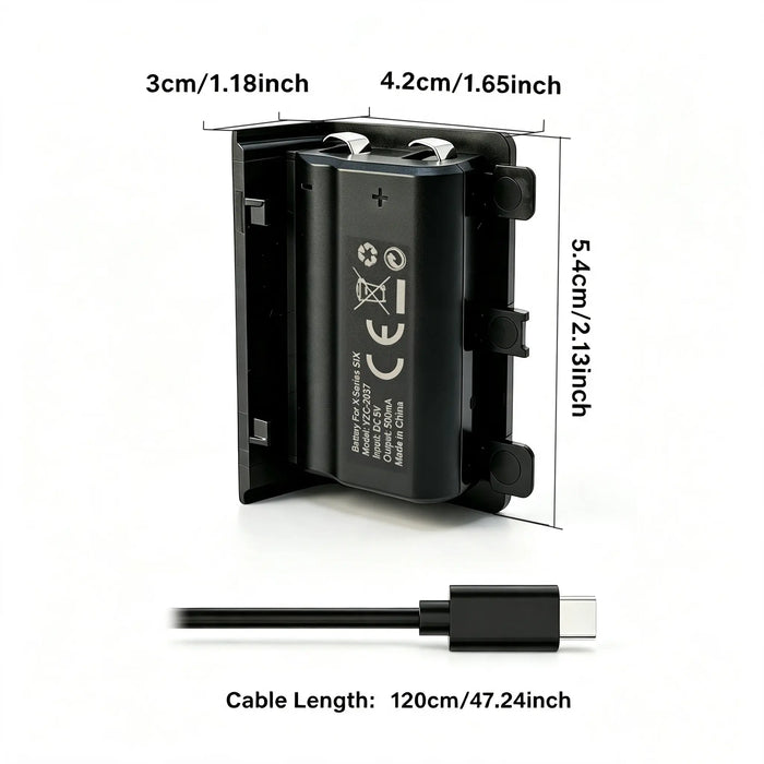 Tuodes +15H Battery Pack for Xbox-Series X Gaming Controller with 1200Mah Capacity and USB Cable for Enhanced Gaming Experience for X-Box Series S