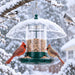 Metal Bird Feeders for Outdoors with 12” Weatherproof Dome, Green