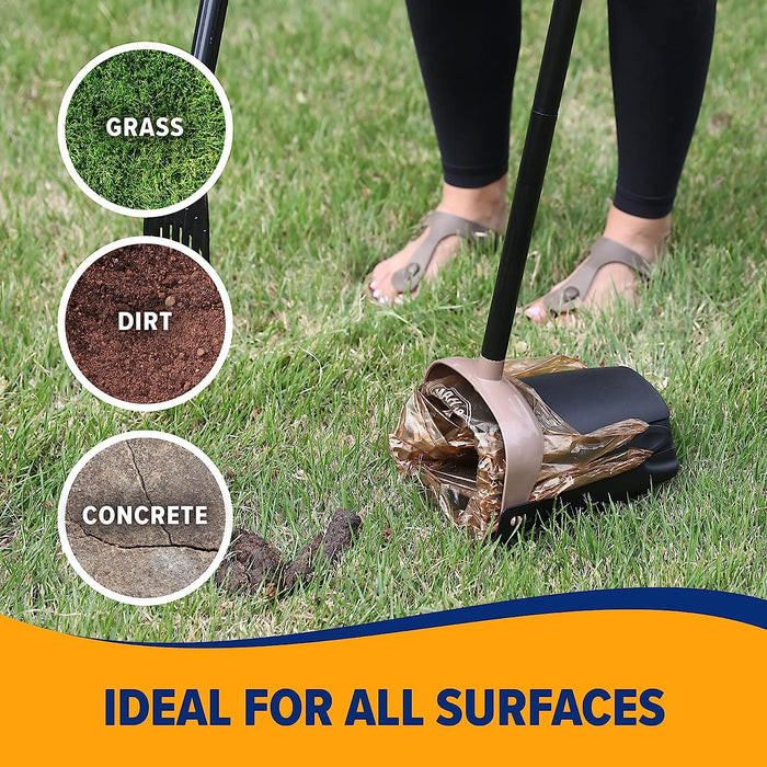 Swivel Bin & Rake Dog Pooper Scooper, Includes 2 Waste Bags