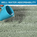 Sage Bathroom Rugs, Bath Mat Set of 2 Extra Thick Chenille Striped Pattern Shaggy Bath Rugs for Bath Room, Non Skid Bath Mats for Bathroom Floor (32 x 20 Plus 24 x 17 - Inches)