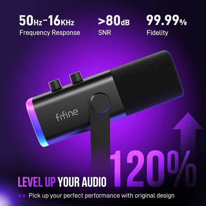 AmpliGame AM8T XLR/USB Gaming Microphone Set, Dynamic PC Mic