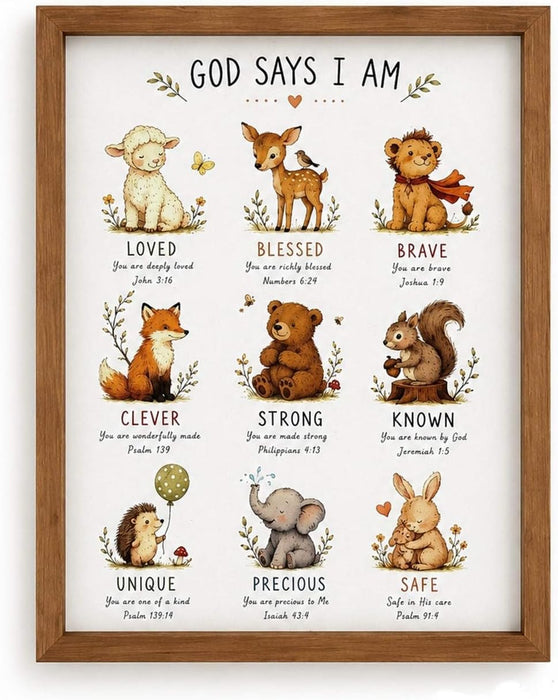 Christian Nursery Decor, Bible Verse Wall Art for Kids Room