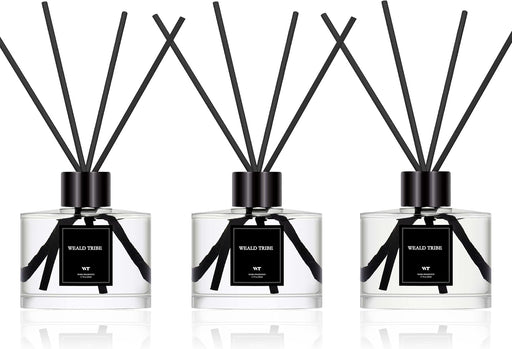 Reed Diffuser Set of 3 for Bathroom Air Fresheners, Oil Diffuser Sticks | Fresh Linen, Ocean, Eucalyptus & Mint Scent(1.