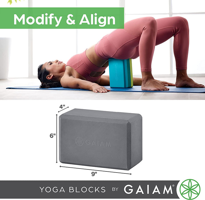 Gaiam Yoga Block, EVA Foam for Balance & Stretch (1 Block, Lagoon)