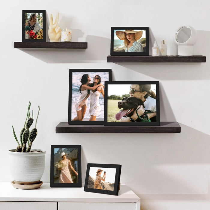 Picture Frames Set of 10, Including 8x10, 5x7, 4x6 Black Frame