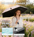Windproof Travel Umbrella for Rain - 43" Compact Folding Umbrella, Reinforced Strong Frame, Lightweight Portable Parasol