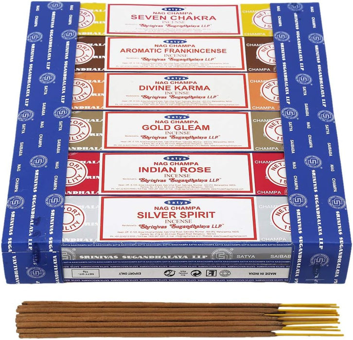 Incense Sticks Variety Pack 15gm x 12 Pack, Hand Rolled – Free from Chemicals - Organic & Perfect for Aromatherapy,Meditation, Church & Worship,Pack 2nd