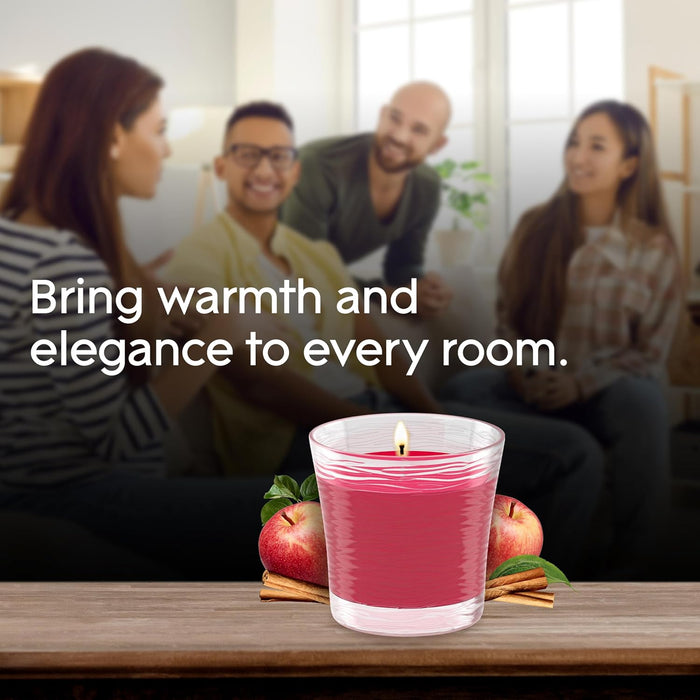 1-Wick Scented Candle Jar, Apple Cinnamon, Air Freshener Infused with Essential Oils, 4.08 Oz, 2 Count